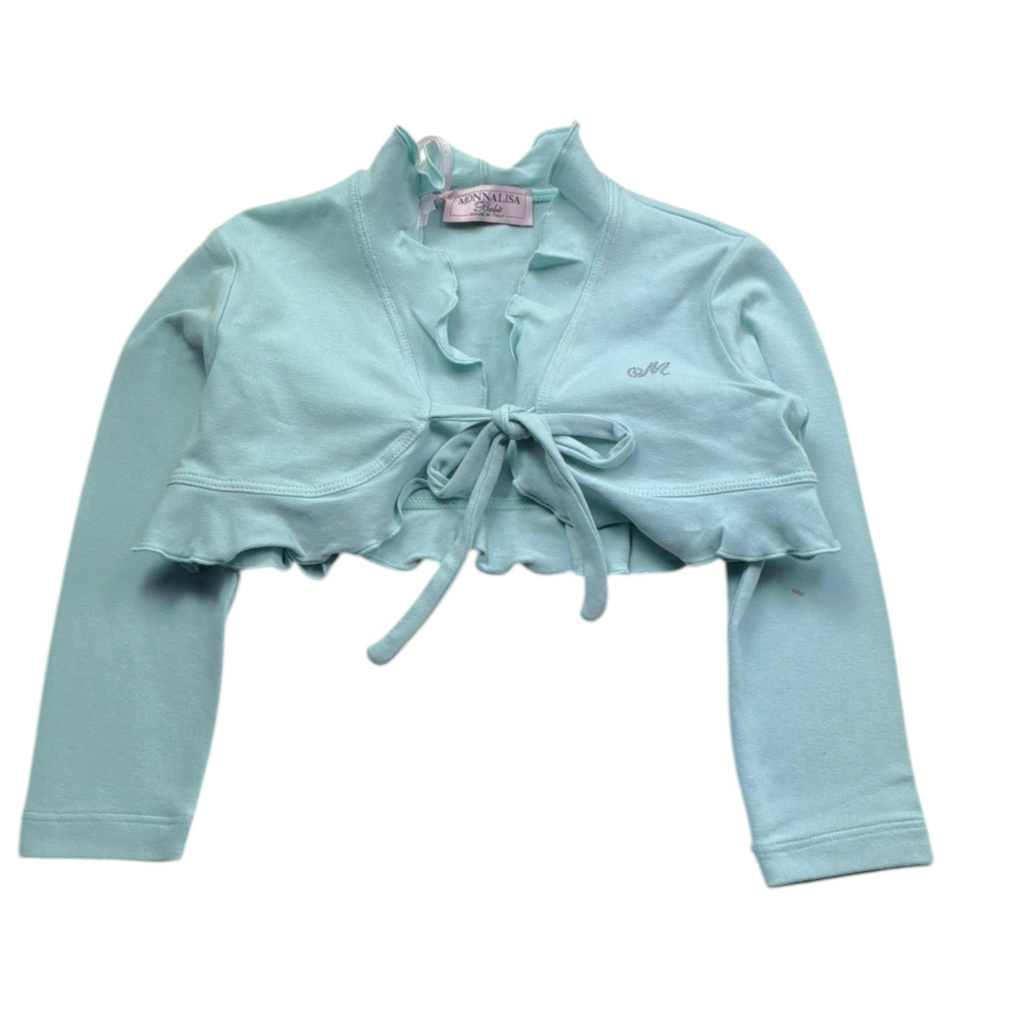 Monnalisa Coprispalle Tinta Unita con Rouches per Neonata 315807 CELESTE MONNALISA 