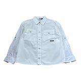 Moschino Camicia Tinta Unita con Taschino  per Bambina HUC01U BIANCO MOSCHINO 