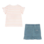 Guess Completo 2 Pezzi Gonna In Denim-T-Shirt per Neonata K3GG01K6YW0 BIANCO GUESS 