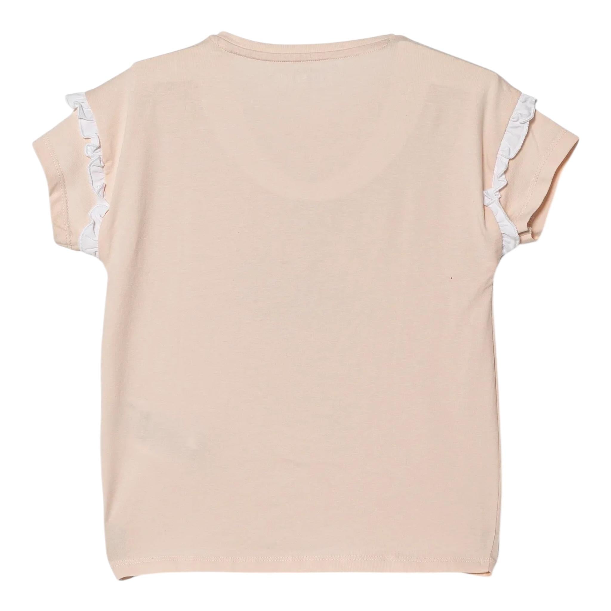 Guess T-Shirt Girocollo Tinta Unita con Stampa per Neonata K5RI12K6YW4X ROSA GUESS 