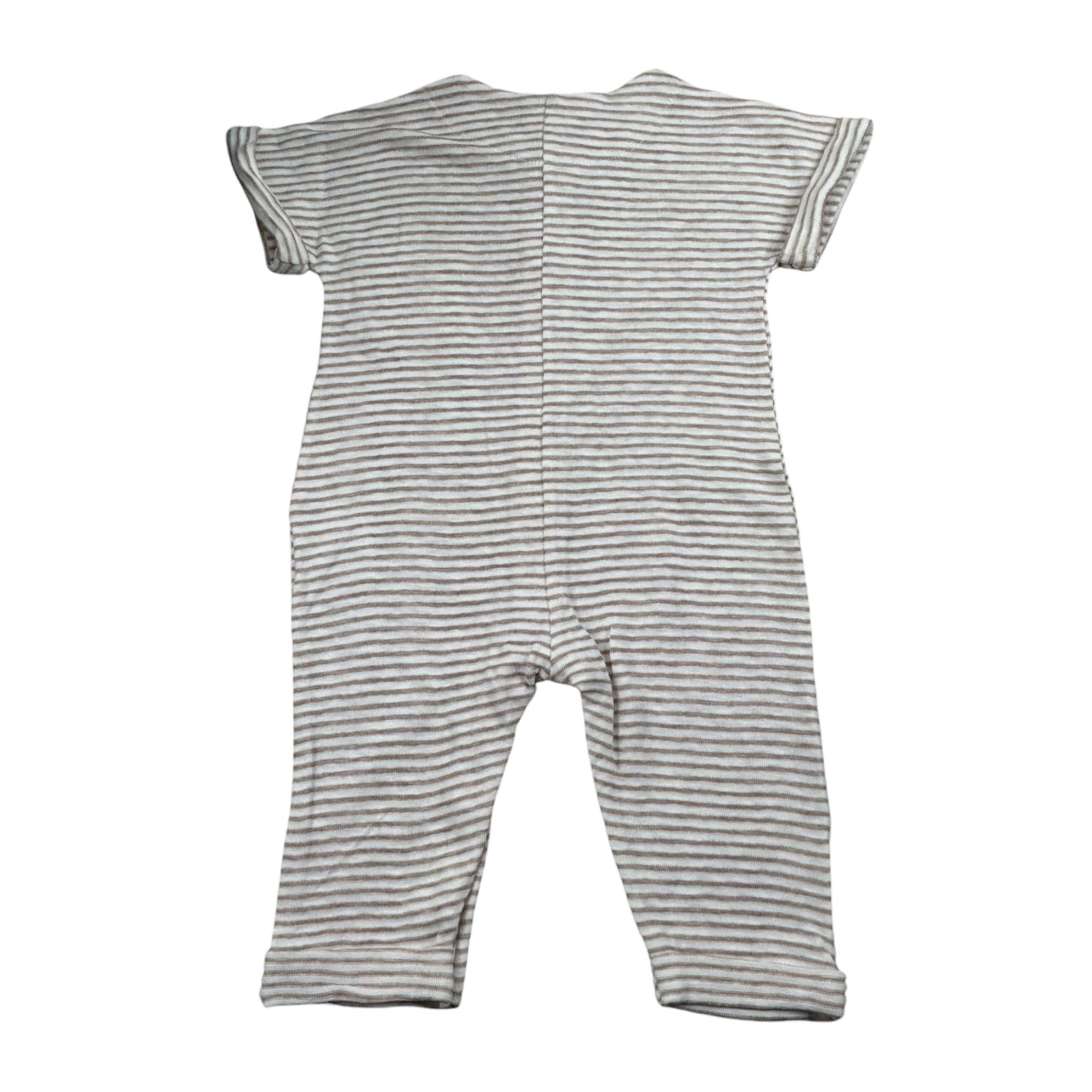 Lalalu' Pagliaccetto Tinta Unita con Fantasia A Righe per Neonato PAL4P BIANCO LALALU' 