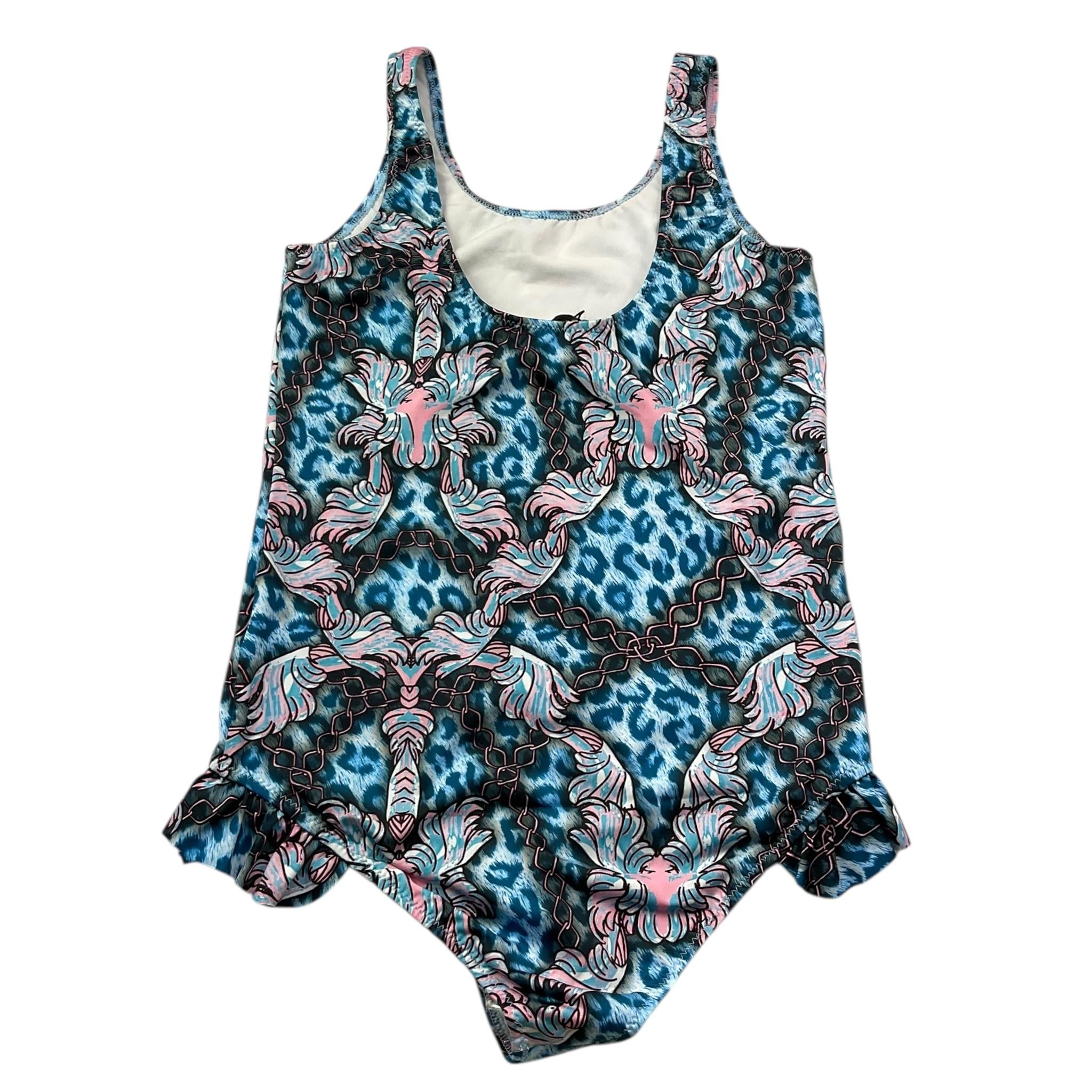 Plein Sport Swim Costume Intero Stampa Fantasia per Bambina PS25KGOP03 AZZURRO PLEIN SPORT SWIM 