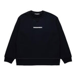 Dsquared2 Felpa Girocollo Tinta Unita con Stampa per Bambino DQ2739X NERO DSQUARED2 