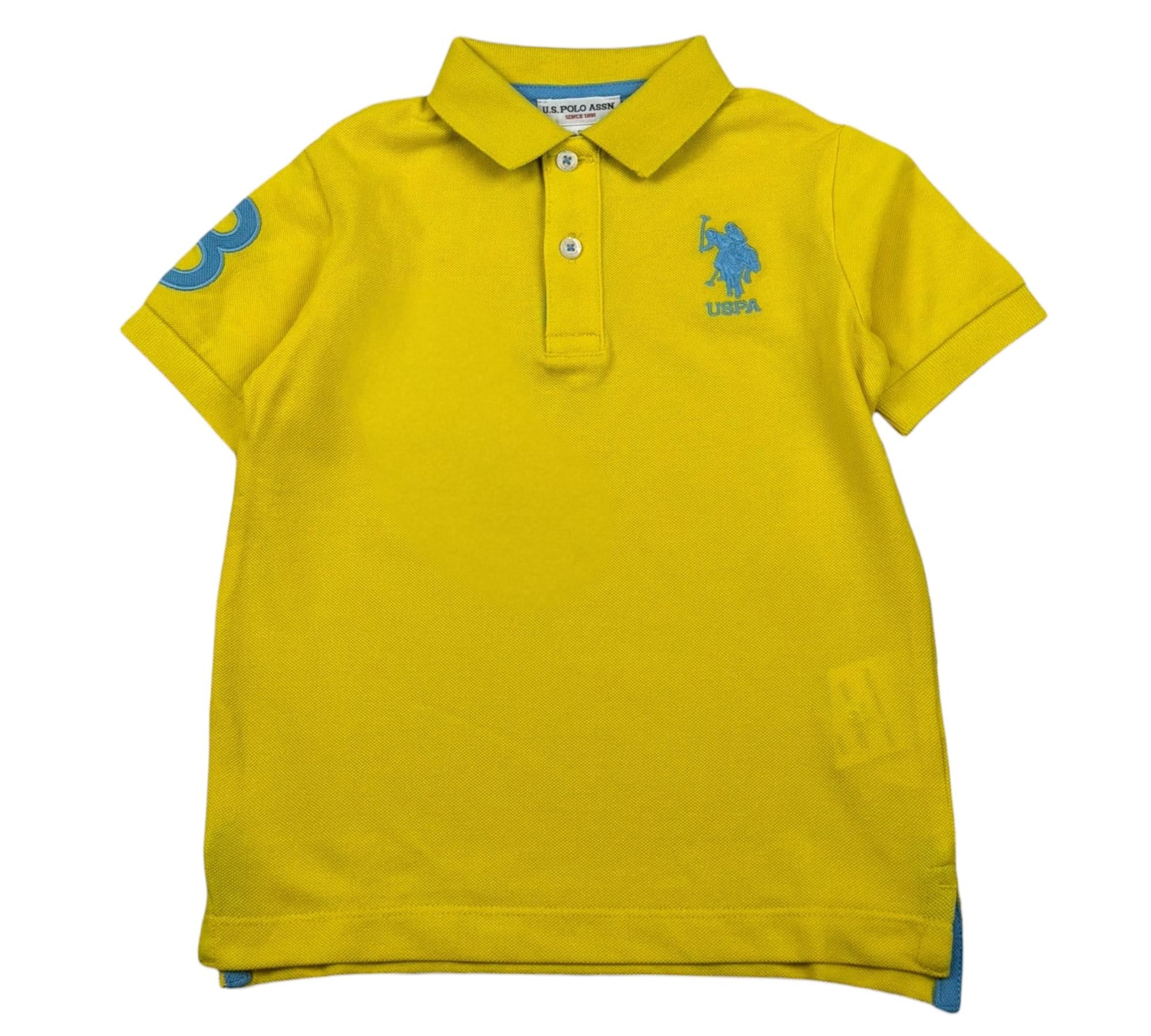 U.S. Polo Assn Polo Mezza Manica Tinta Unita con Logo per Neonato US41597N GIALLO U.S. POLO ASSN 