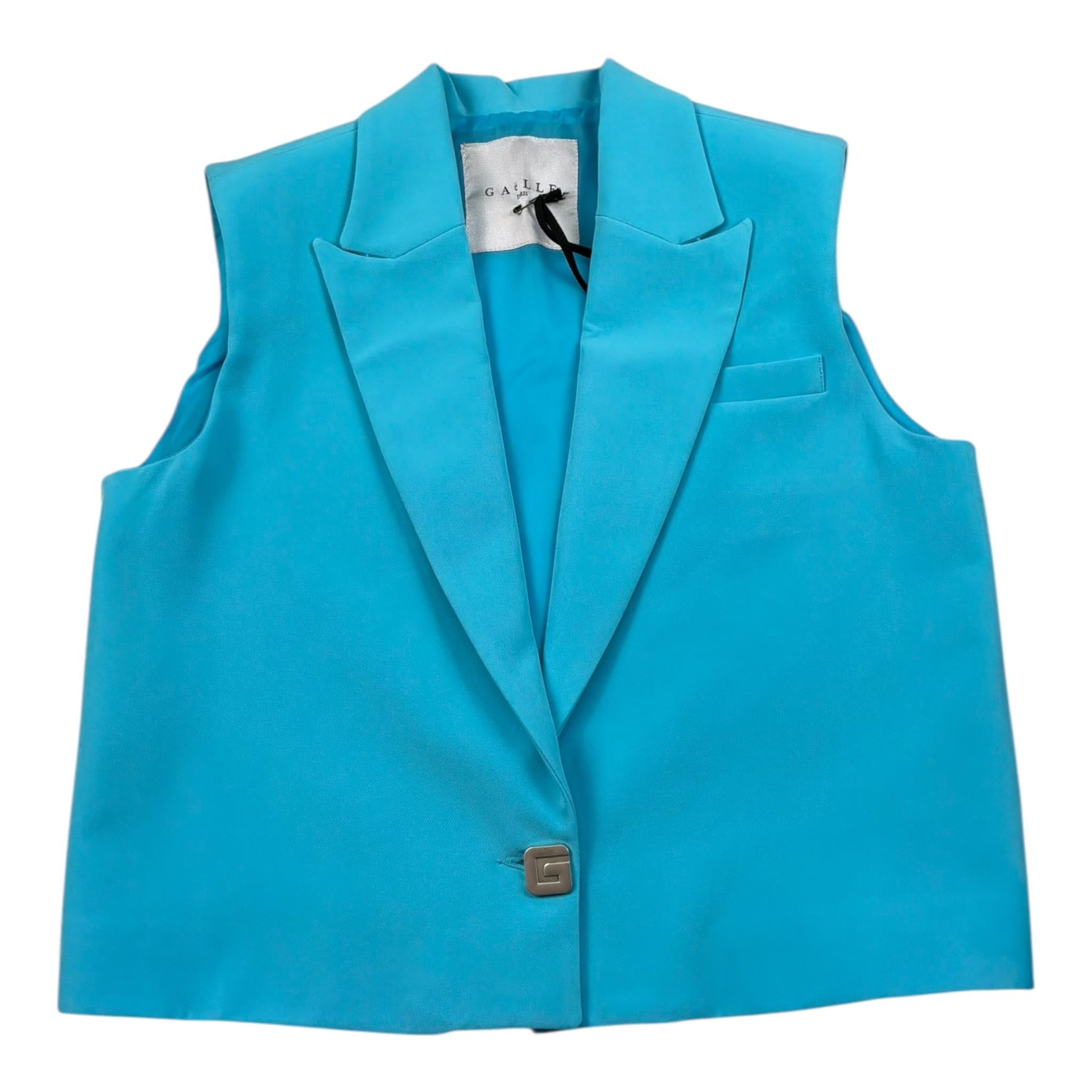 Gaelle Gilet Tinta Unita con Bottone per Bambina 2746JY00350 AZZURRO GAELLE 
