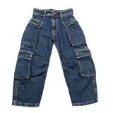 PLEASE jeans tinta unita modello palazzo Blu per Bambina PHV9W17B6 BLU PLEASE 