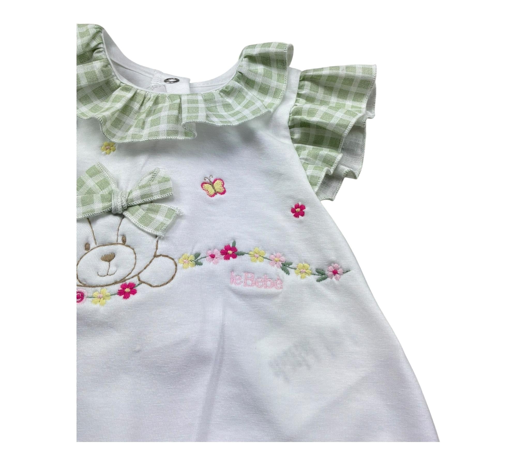 Le Bebe Pagliaccetto Mezza Manica Tinta Unita per Neonata LBG6232 BIANCO LE BEBE 