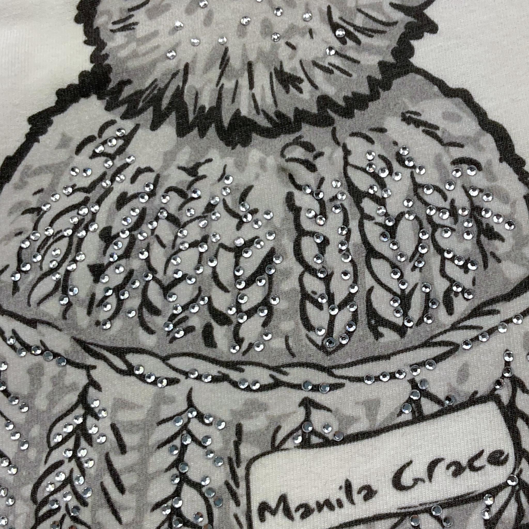 MANILA GRACE shirt girocollo tinta unita con stampa Bianco per Bambina MFBF24T232 BIANCO MANILA GRACE 