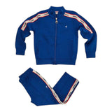 Cesare Paciotti Completo 2 Pezzi Felpa Con Zip-Pantalone In Tuta Blu Per Bambino