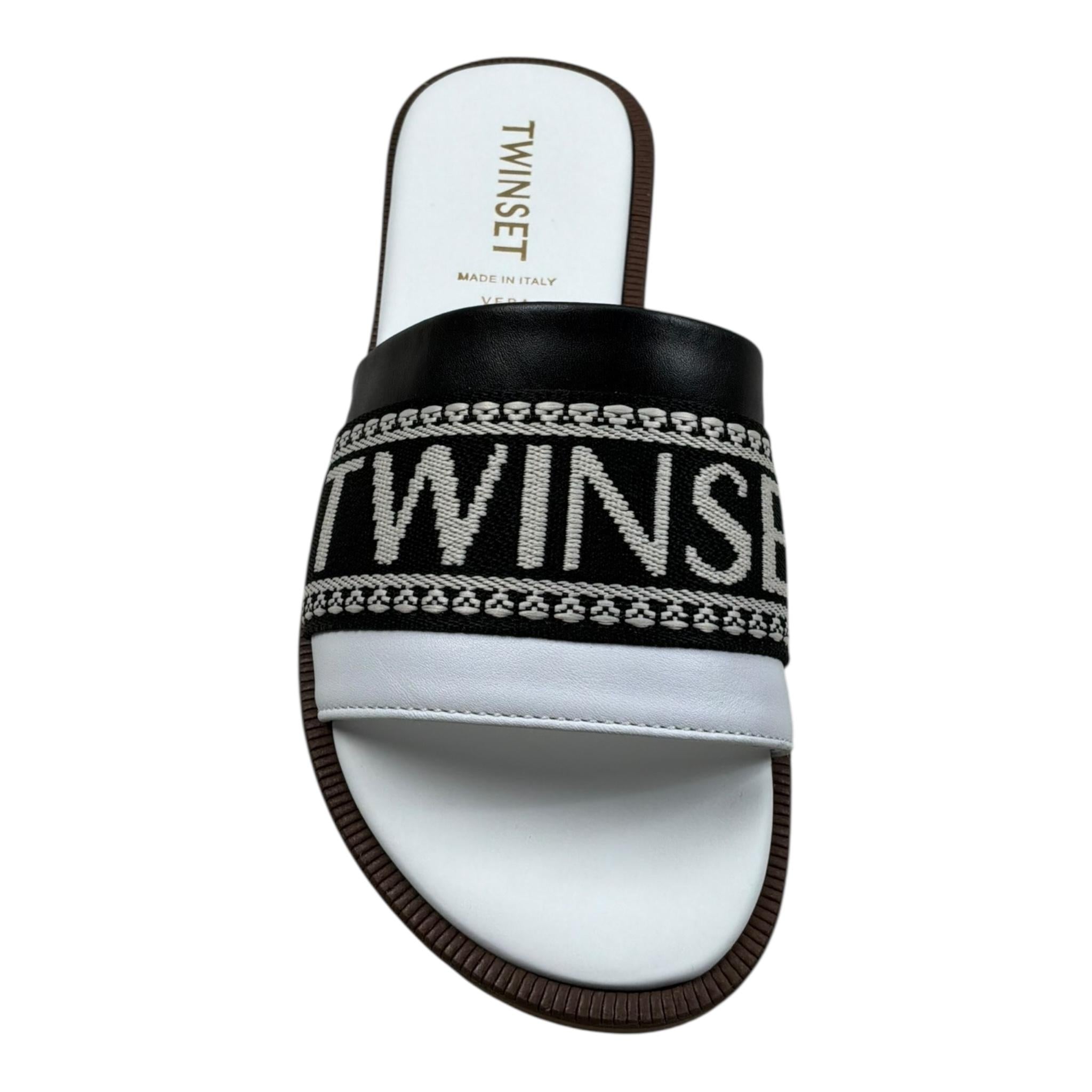 Twinset Ciabatta Tinta Unita con Logo per Bambina 241GCJ020 NERO TWINSET 