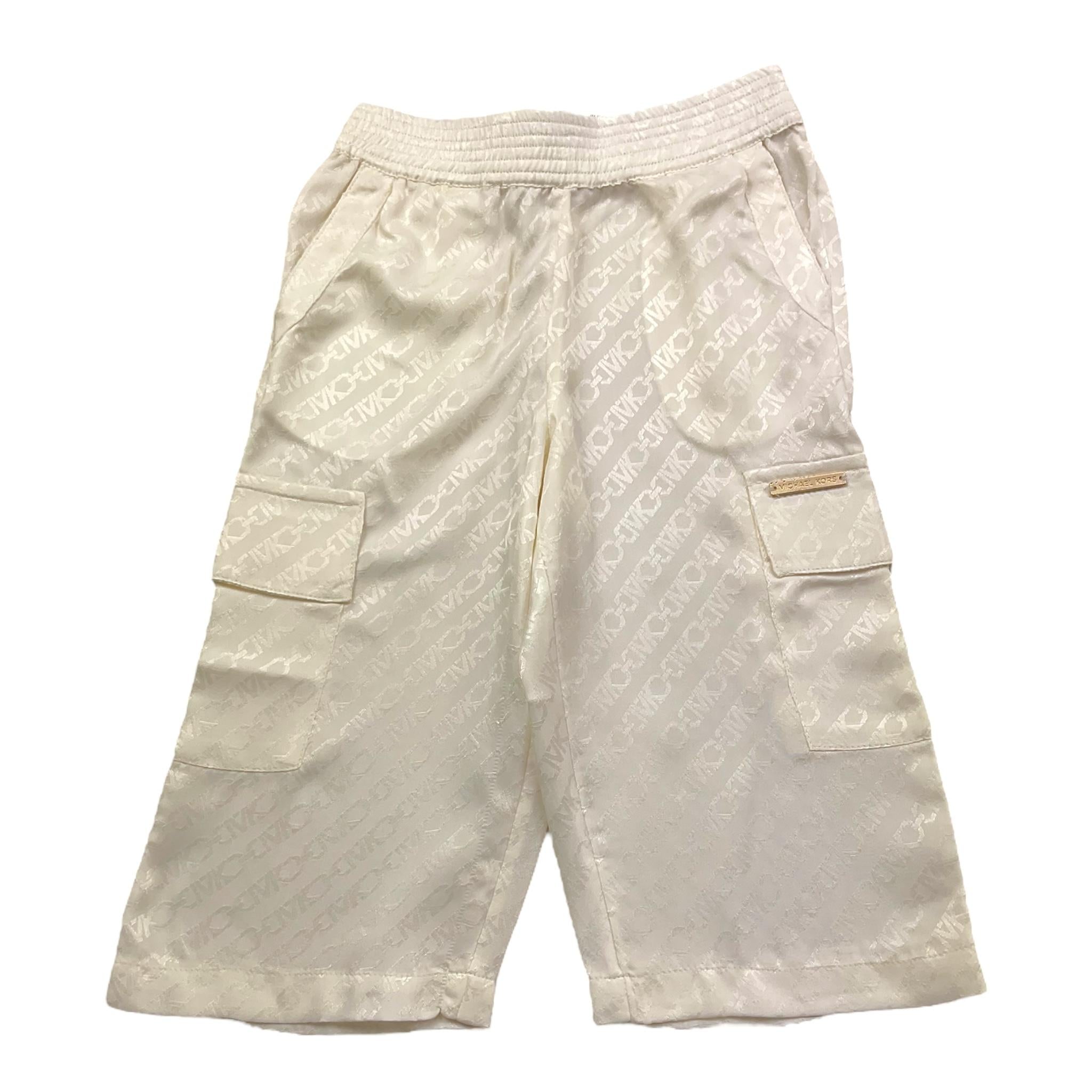 Michael Kors Pantalone Tinta Unita con Fantasia Logo per Neonata R30054 PANNA MICHAEL KORS 