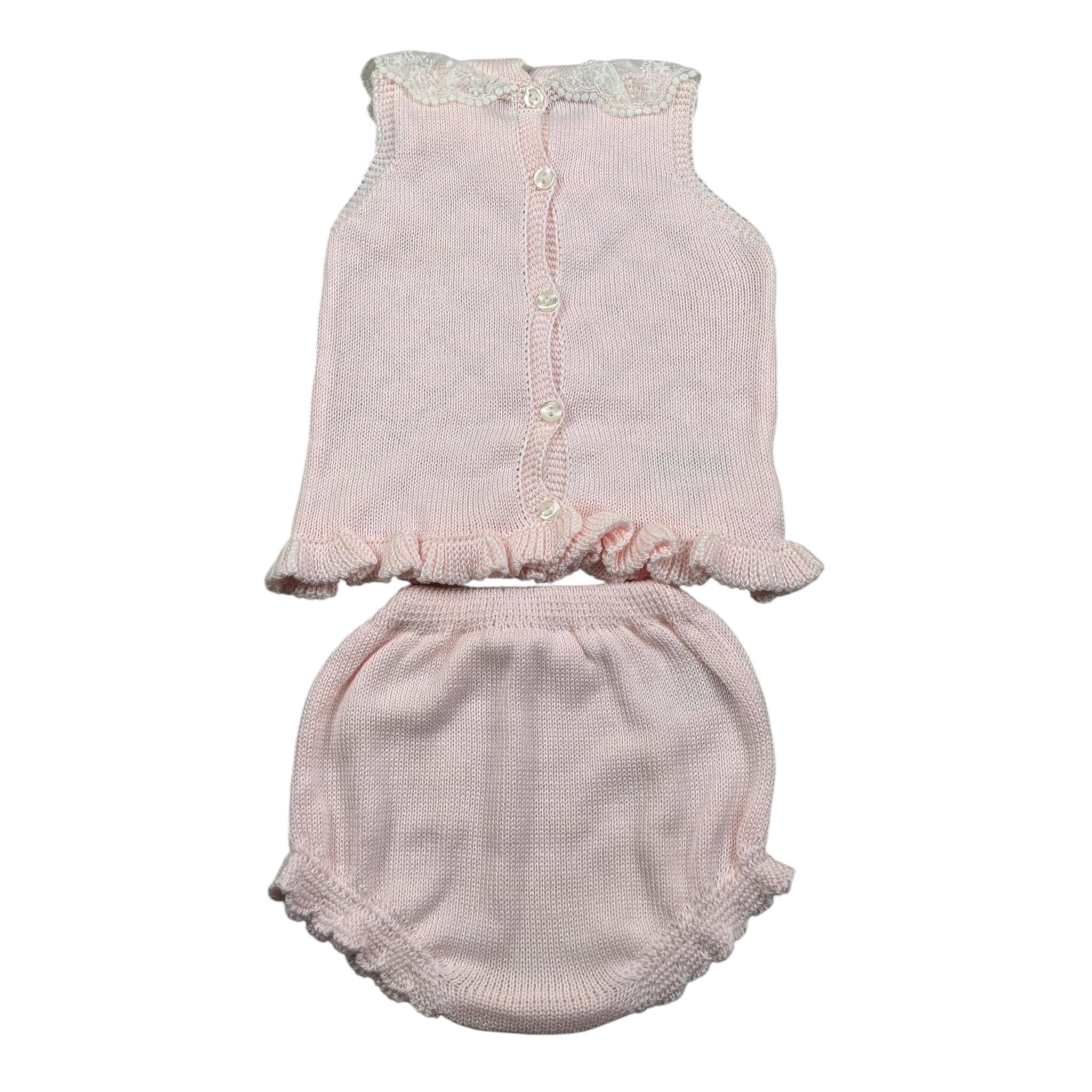 Juliana Completo 2 Pezzi Maglia-Culotte Tinta Unita per Neonata 25075 ROSA JULIANA 
