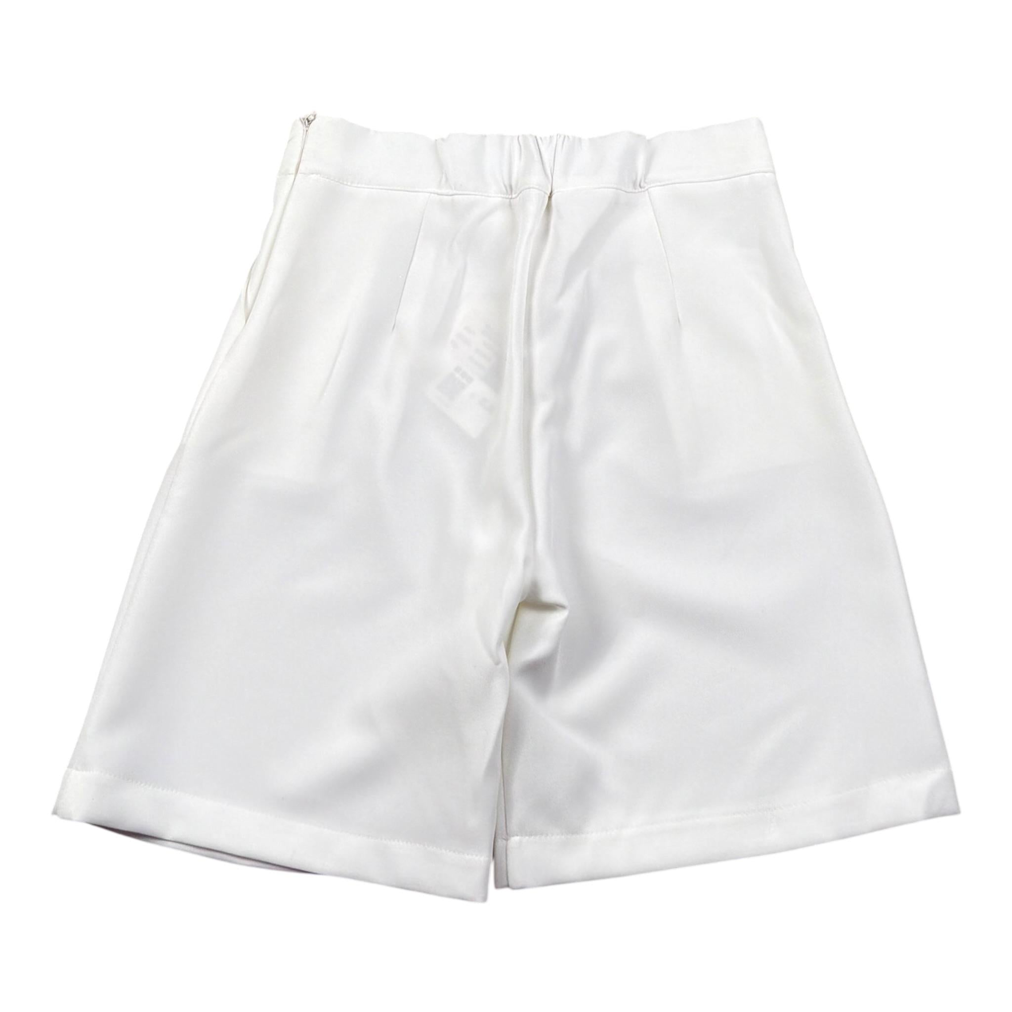Illiana Short Tinta Unita con Elastico In Vita per Bambina 543 BIANCO ILLIANA 