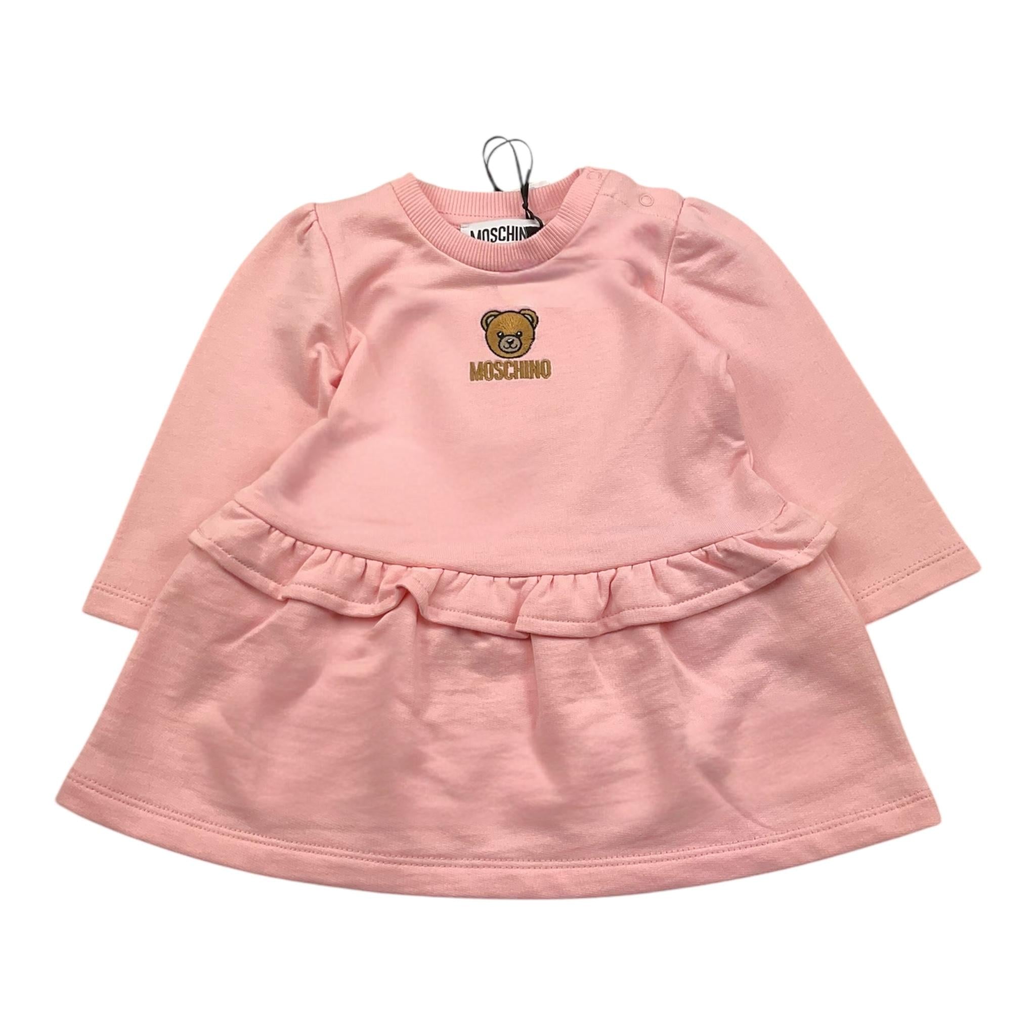 MOSCHINO abito tinta unita con stampa modello felpa Rosa per Neonata MDV0D1 ROSA MOSCHINO 