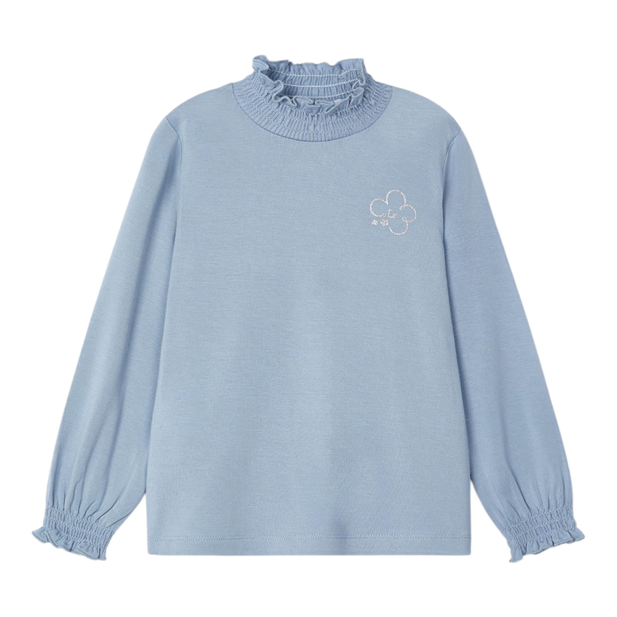 MAYORAL shirt mezzocollo tinta unita con brillantini Azzurro per Bambina 145X AZZURRO MAYORAL 