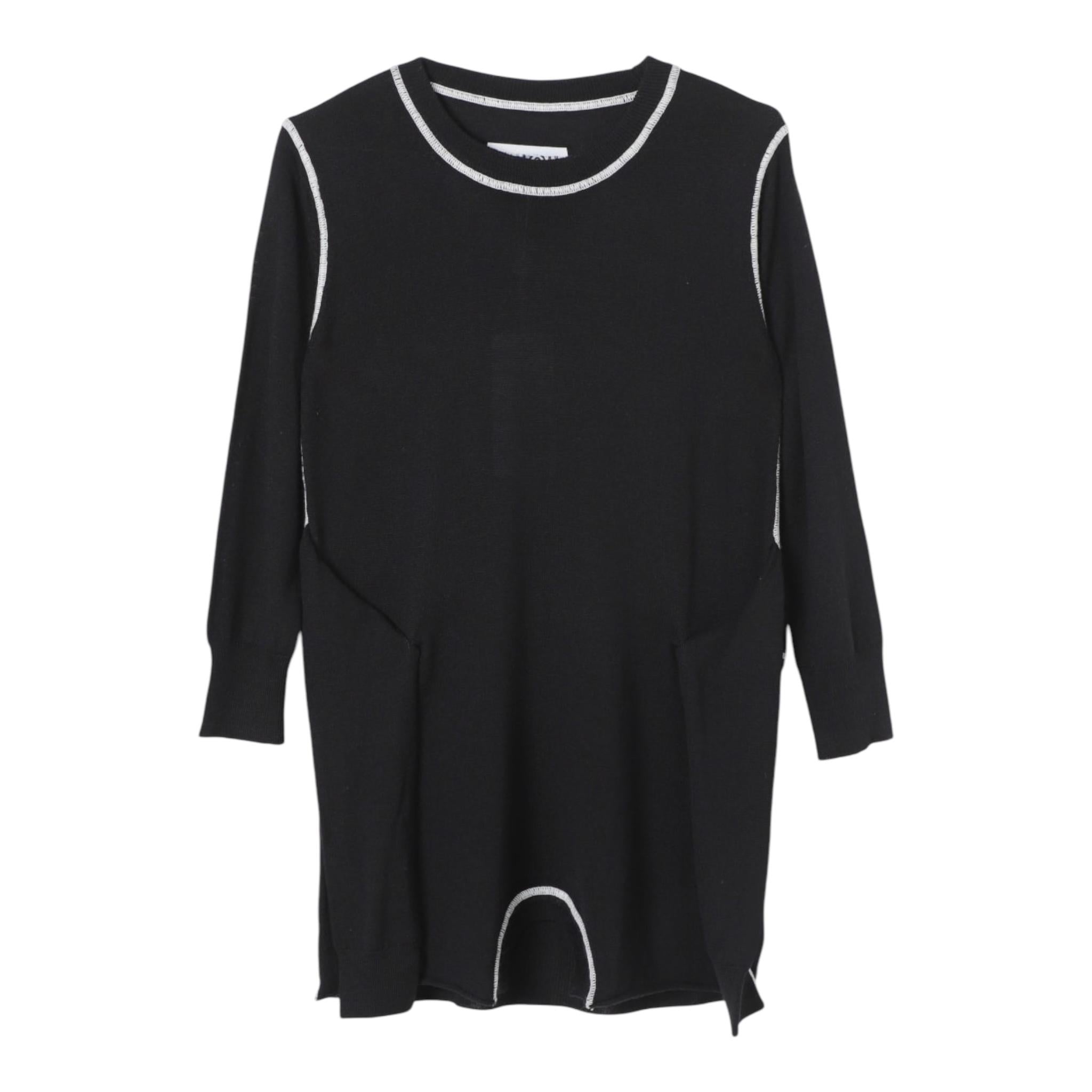 MAISON MARGIELA abito manica lunga tinta unita cn cuciture in constrato Nero per Bambina M60646 NERO MAISON MARGIELA 