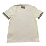 @Madilly T-Shirt Girocollo Tinta Unita con Profili Maniche In Contrasto per Bambino BOY BIANCO @MADILLY 