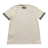 @Madilly T-Shirt Girocollo Tinta Unita con Profili Maniche In Contrasto per Bambino BOY BIANCO @MADILLY 