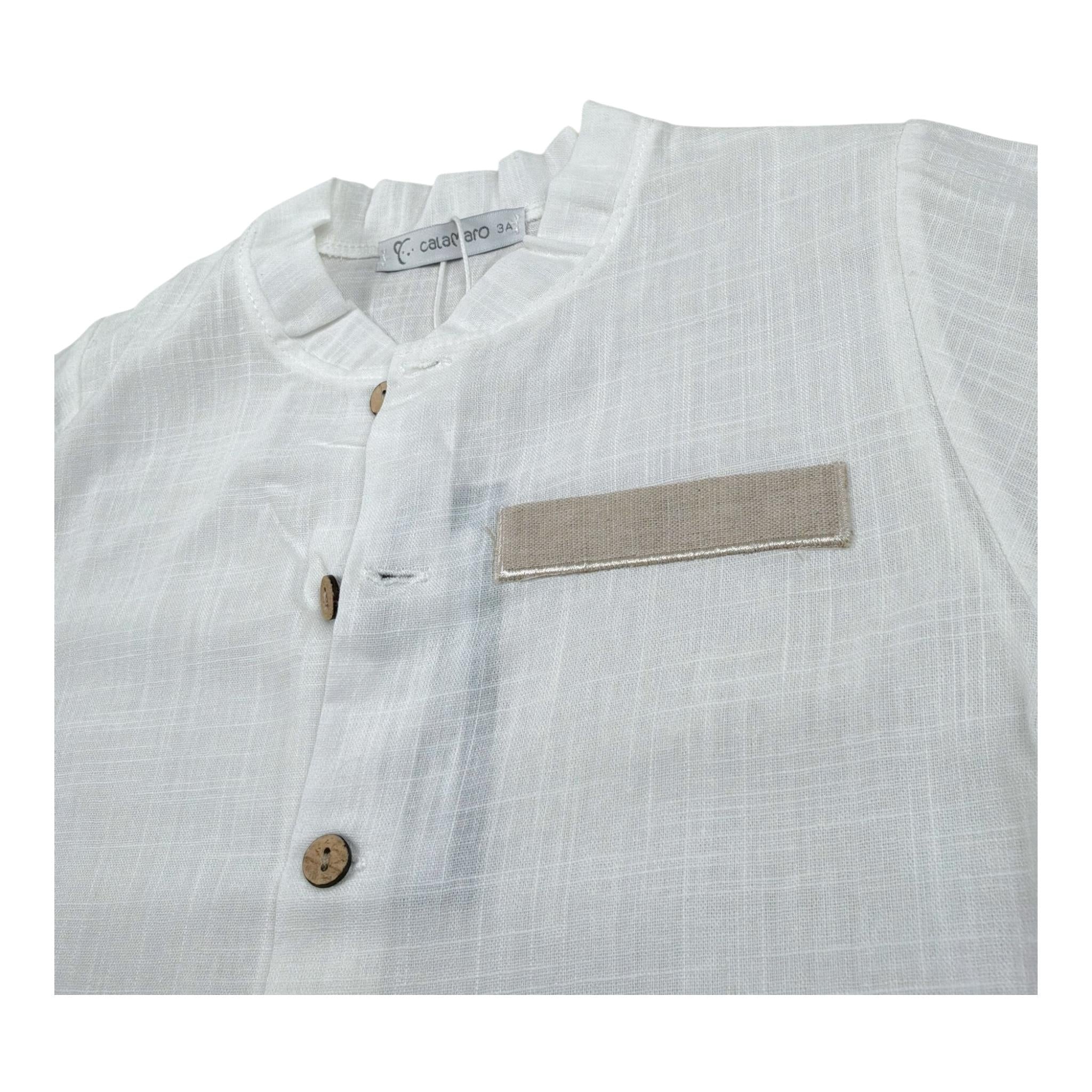 Calamaro Completo 2 Pezzi Camicia-Bermuda Bicolore per Bambino 11149 BIANCO/BEIGE CALAMARO 