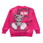 BRAND NAME felpa chiusa girocollo tinta unita con stampa Fuxia per Bambina BN351S FUXIA BRAND NAME 
