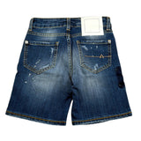 Madd Bermuda In Denim tinta unita Blu per Bambino MAB2009 BLU MADD 