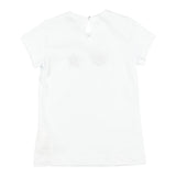 Chiara Ferragni T-Shirt Girocollo Tinta Unita Con Stampa Bianco Per Neonata