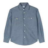 Aspesi Camicia In Denim Tinta Unita Con Bottoni Blu Per Bambino