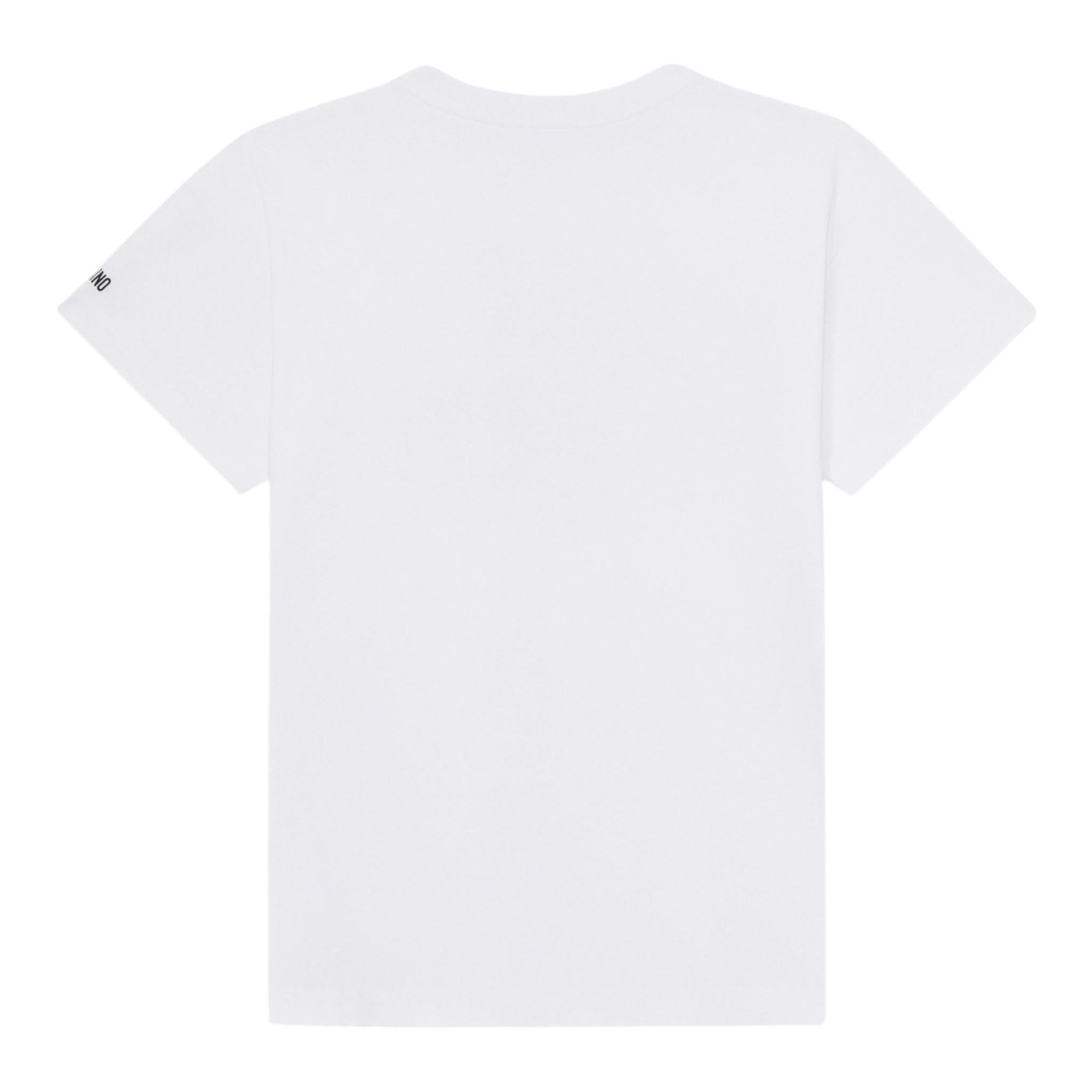 Moschino Abito Tinta Unita con Stampa per Bambina HAV0GQ BIANCO MOSCHINO 