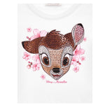 Monnalisa T-Shirt Girocollo Tinta Unita con Brillantini per Bambino 193607 BIANCO MONNALISA 