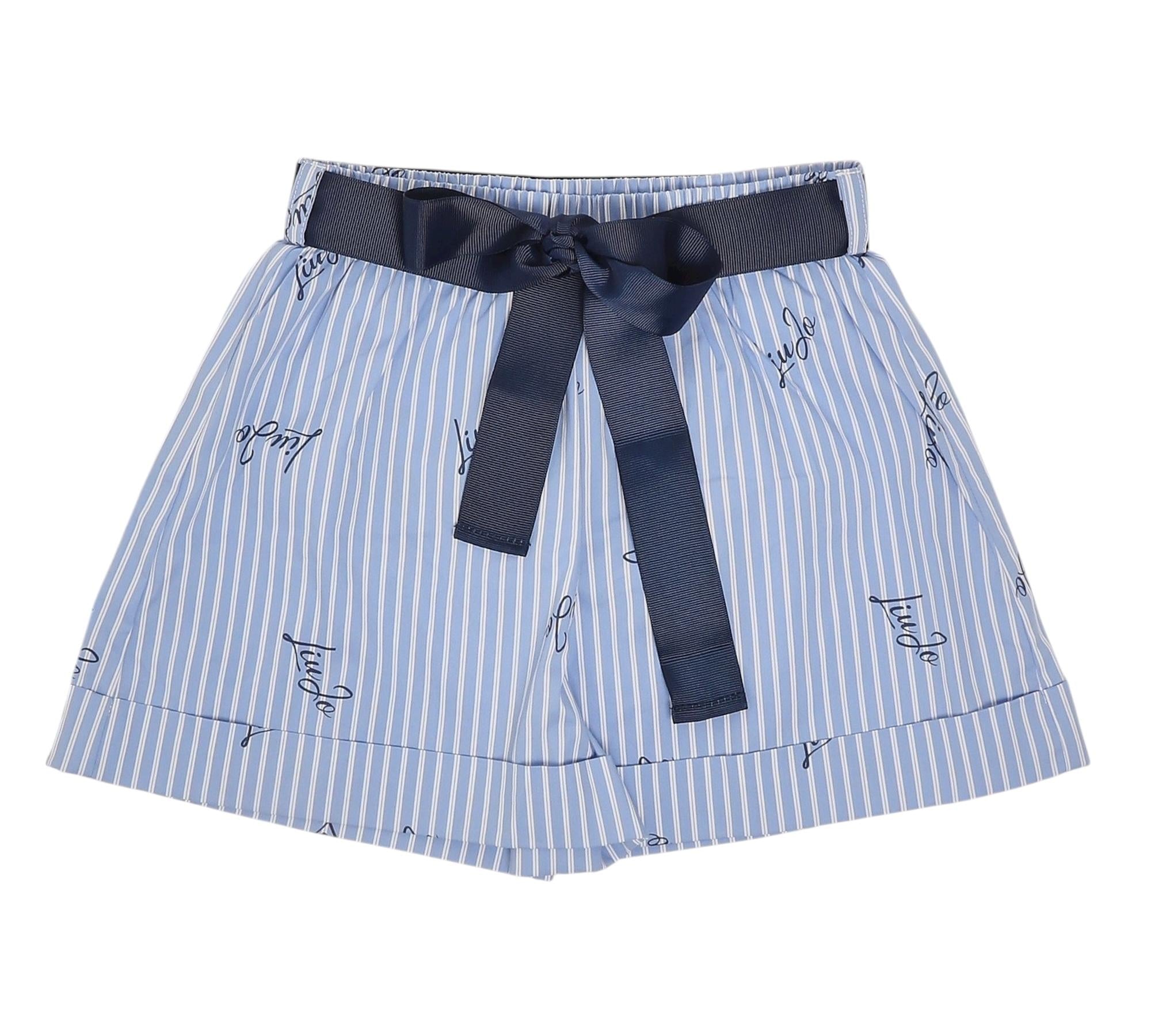 Liu Jo Short Tinta Unita con Fantasia A Righe per Neonata KA5143NXX AZZURRO LIU JO 
