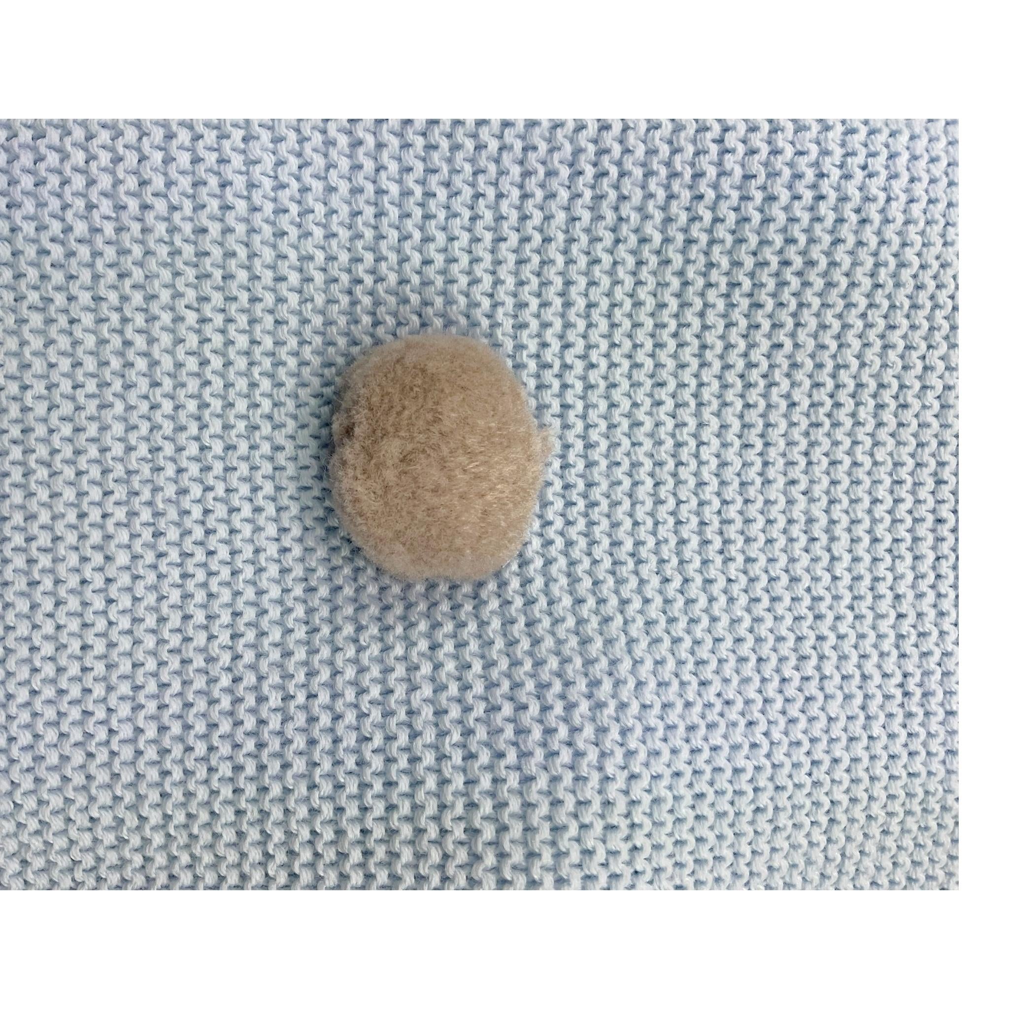 BABY LORD coperta bicolore con pon pon Marrone/azzurro per Neonato 114 MARRONE/AZZURRO BABY LORD 