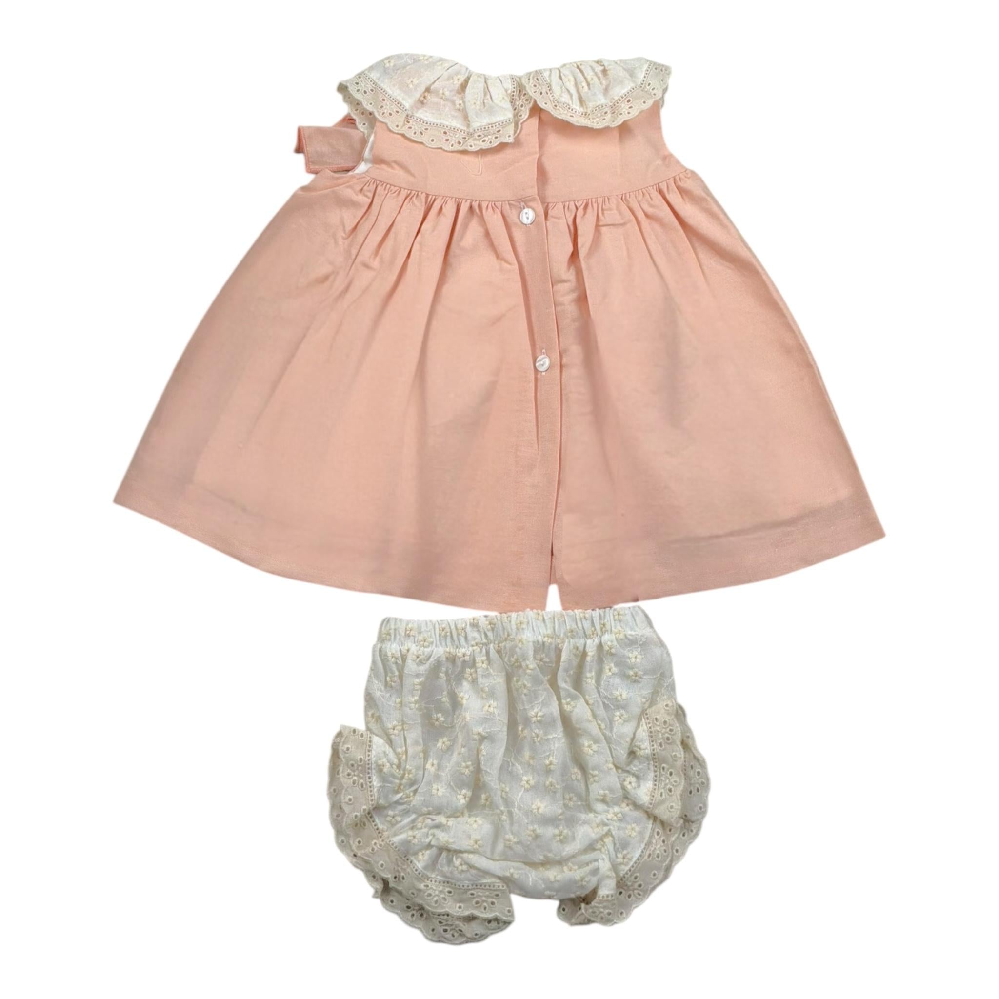 Valentina Bebes Set Abito-Coulotte Tinta Unita per Neonata LOVE12 ROSA VALENTINA BEBES 