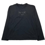 EMPORIO ARMANI shirt girocollo tinta unita con stampa logo brillantinata Nero per Bambina 6D3T17 NERO EMPORIO ARMANI 
