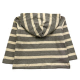 PETIT INDI felpa con cappuccio fantasia a righe Panna/grigio per Neonato AW24BK7606 PANNA/GRIGIO PETIT INDI 