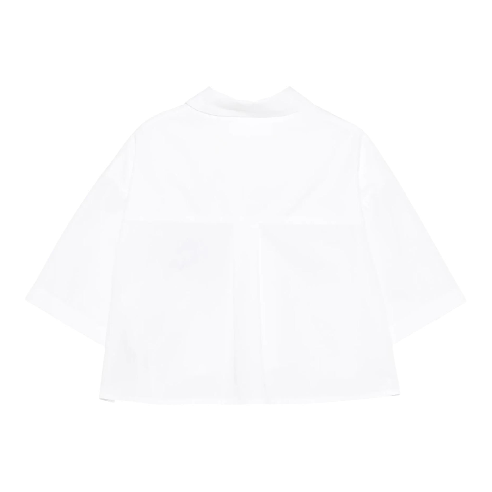 Simonetta Camicia Mezza Manica Tinta Unita con Cuore per Bambina SW5A31 BIANCO SIMONETTA 