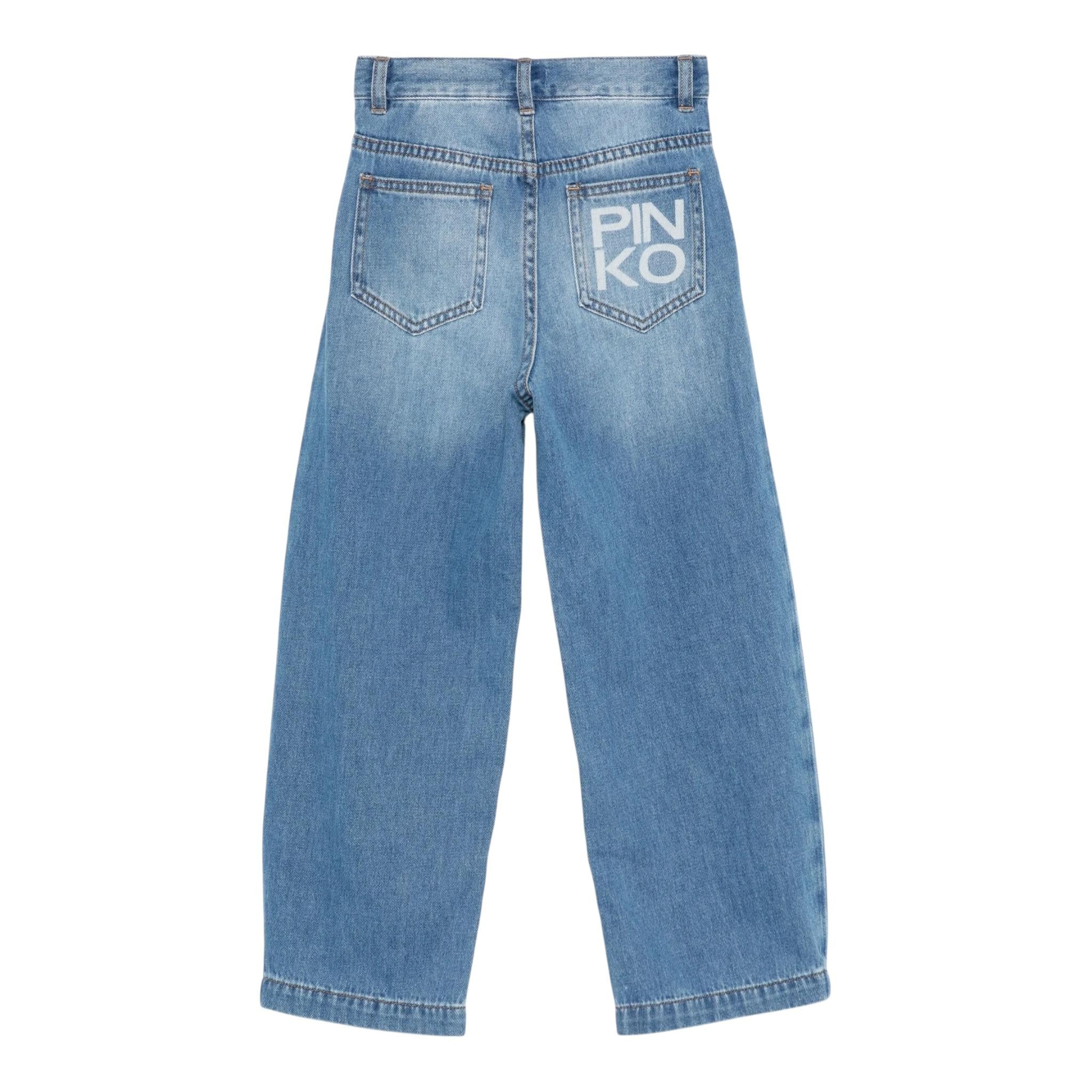 Pinko Jeans Tinta Unita con Logo  per Bambina KFPA012 AZZURRO PINKO 