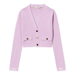 Twinset Cardigan Tinta Unita con Bottoni In Contrasto per Bambina 251GJ3QW4 LILLA TWINSET 