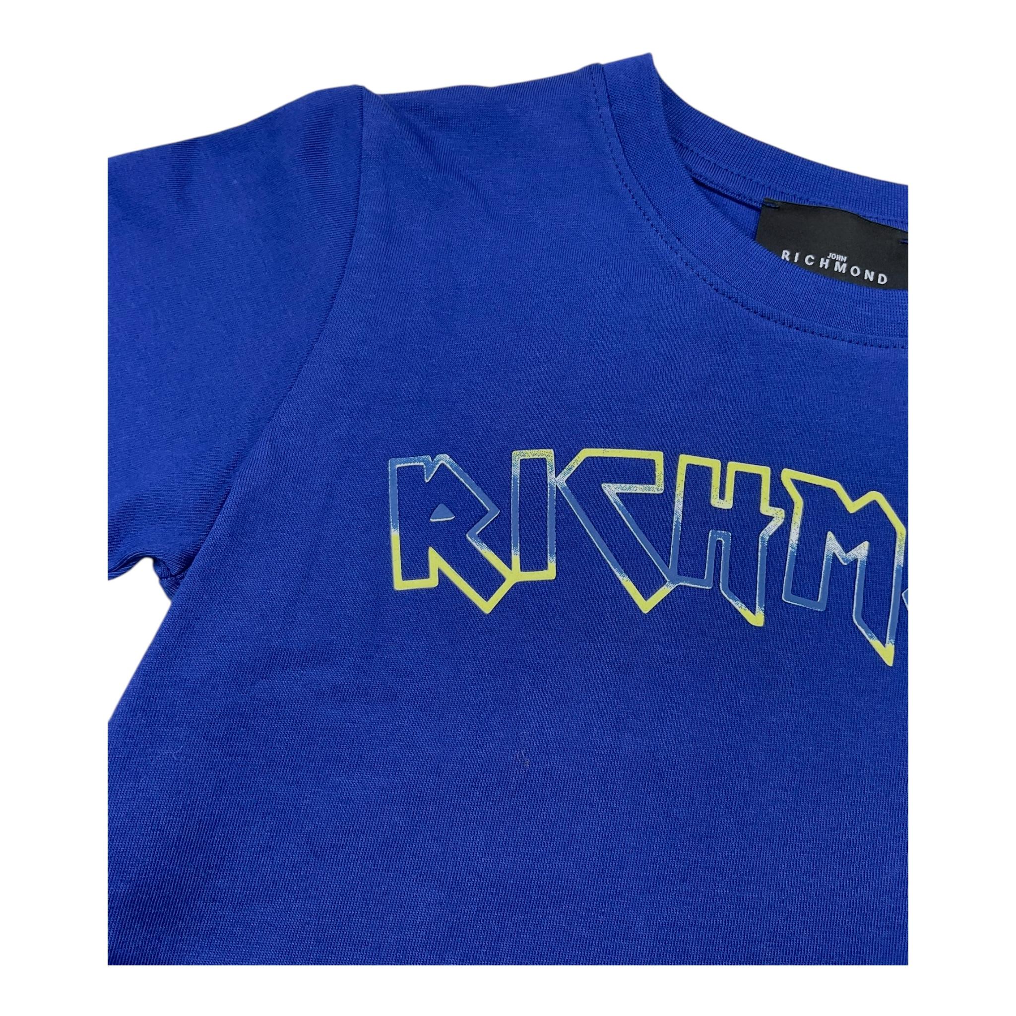 JOHN RICHMOND t-shirt girocollo tinta unita con stampa  Blu per Bambino RBA25187TS BLU JOHN RICHMOND 