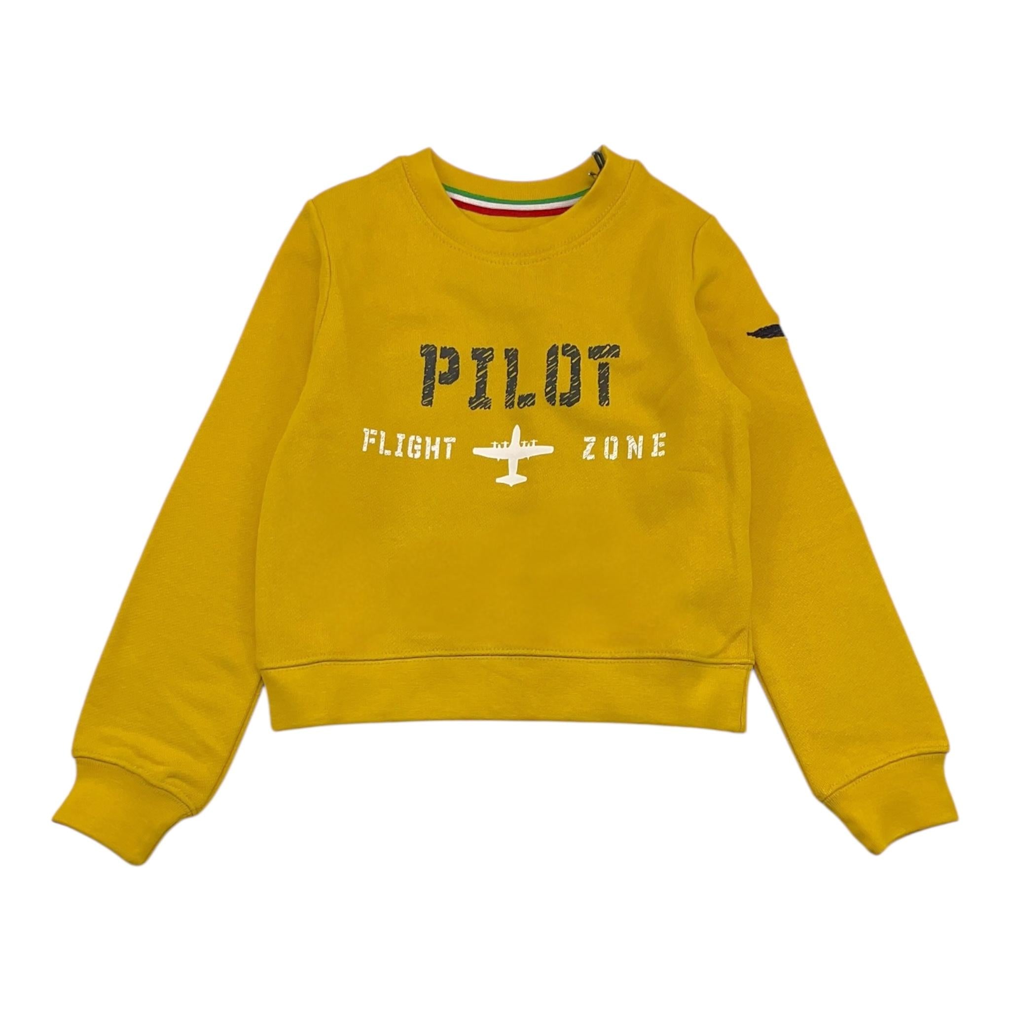 AERONAUTICA MILITARE felpa tinta unita girocollo con stampa Giallo per Neonato 242FE0002AJRF758 GIALLO AERONAUTICA MILITARE 