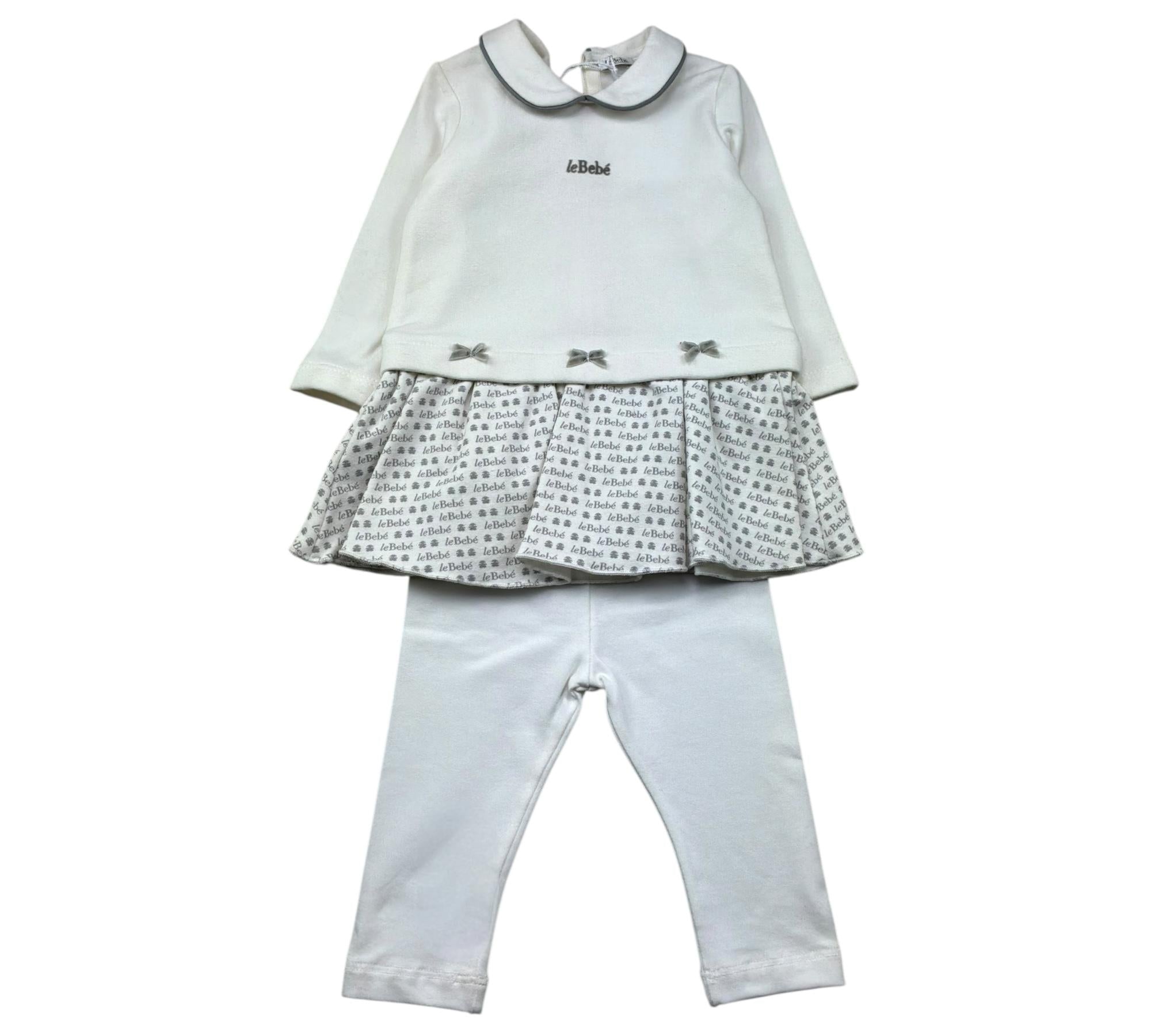 Le Bebe Completo 2 Pezzi Shirt-Leggins per Neonata LBG0367 PANNA LE BEBE 