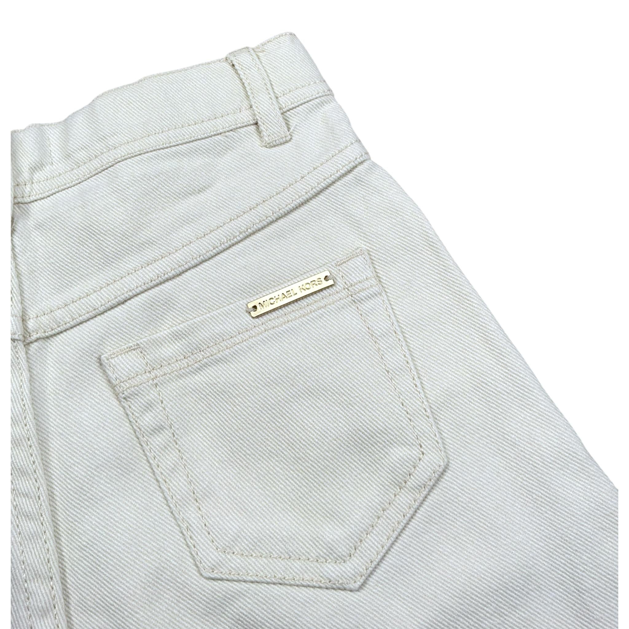 Michael Kors Short In Denim tinta unita con Applicazioni Beige per Bambina R30341 BEIGE MICHAEL KORS 