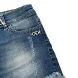 Odi Et Amo Short In Denim tinta unita con Girovita Regolabile Blu per Bambina ODJSO8847 BLU ODI ET AMO 