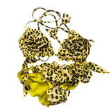 4Giveness Costume 2 Pezzi Triangolo-Mutandina Fantasia Maculata Giallo per Bambina