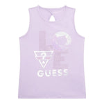 Guess Canotta Tinta Unita con Paillettes per Bambina J4GI15K6YW3 LILLA GUESS 