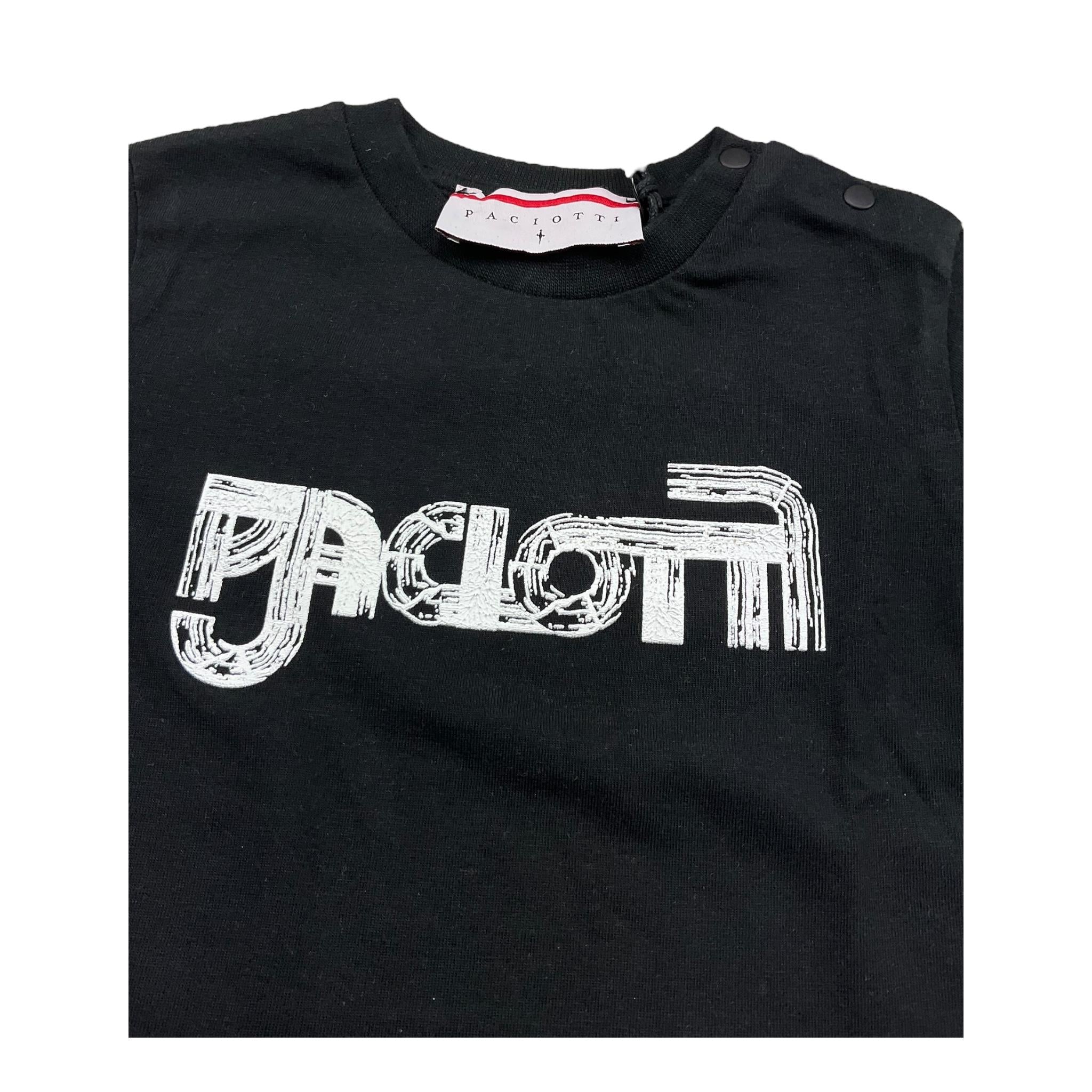 Cesare Paciotti T-Shirt Girocollo Tinta Unita con Logo per Neonato TSP5170B NERO CESARE PACIOTTI 