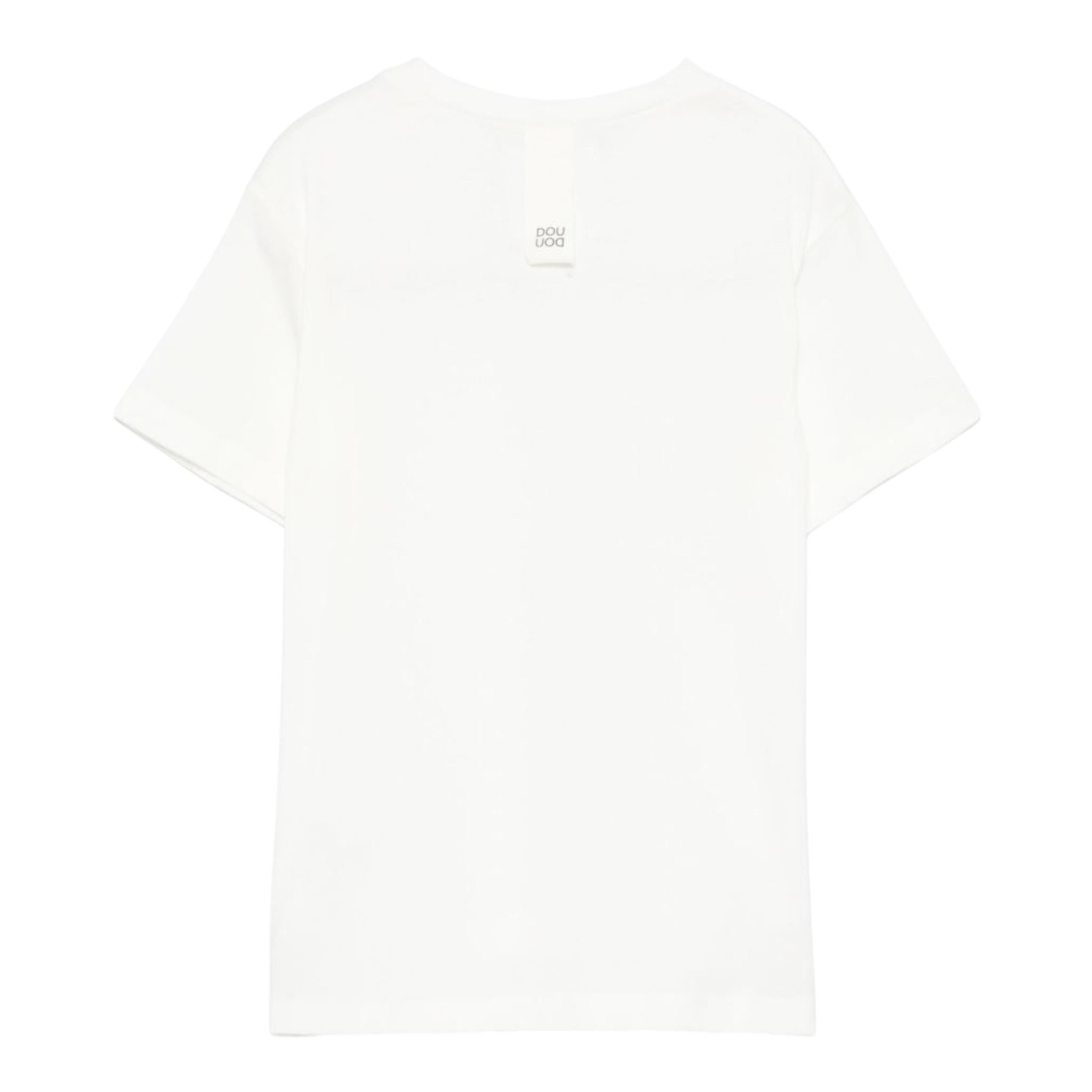 Dou Dou T-Shirt Girocollo Tinta Unita per Bambina DW8P41X BIANCO DOU DOU 