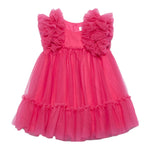 Abel & Lula Abito Mezza Manica Tinta Unita In Tulle per Neonata 502992X FUXIA ABEL & LULA 