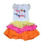 Miss Grant Completo 2 Pezzi Gonna-T-Shirt per Bambina MG1307J BIANCO MISS GRANT 