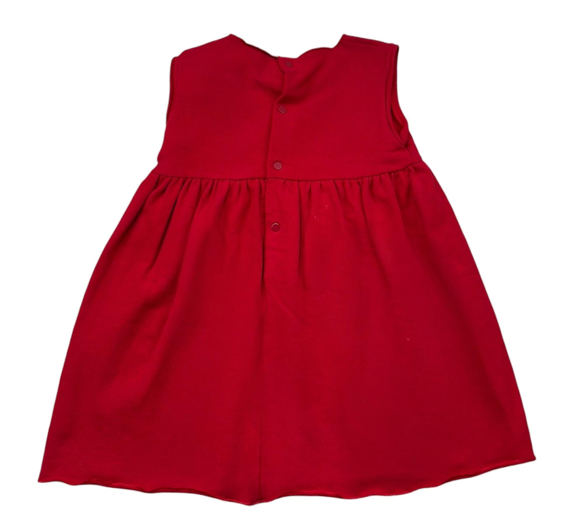 Le Bebe Abito Giromanica Tinta Unita con Fiocco per Neonata LBG0916 ROSSO LE BEBE 