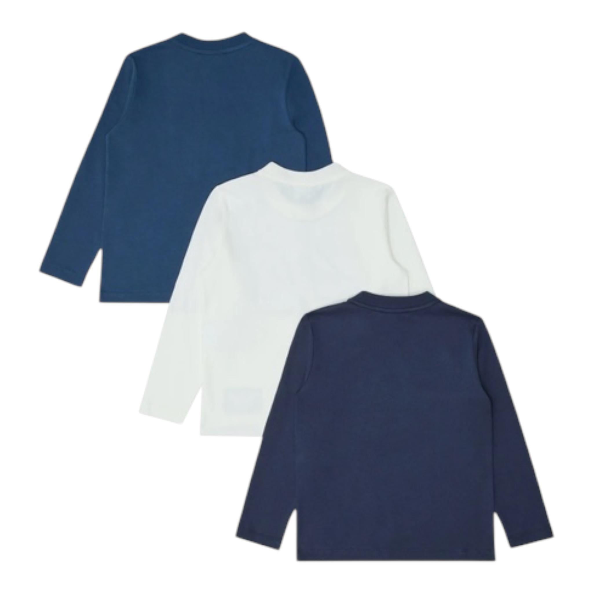 EMPORIO ARMANI set shirt 3pz tricolore con logo Blu per Bambino 6DHDJ4J BLU EMPORIO ARMANI 